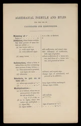 Algebraische Formeln und Regeln für die Verwendung von Kandidaten für Responsions, Oxford University Press