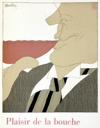Vergnügen des Mundes - in „Monseigneur le vin“, Zeichnung von Charles Martin (1884-1934), Heft der Etablissements Nicolas