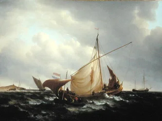 Niederländisches Boot fährt zur See