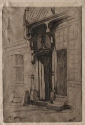Tür eines alten Klosters in der Rue Mirabeau, Bourges