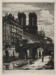 Radierungen von Paris: Le Petit Pont
