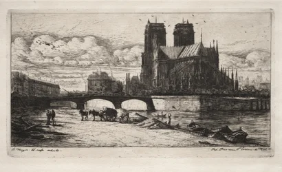Radierungen von Paris: Der Chor der Kathedrale Notre Dame