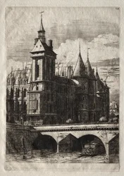 Radierungen von Paris: Der Uhrturm