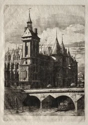 Radierungen von Paris: Der Uhrturm