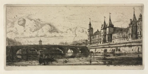 Radierungen von Paris: Die Exchange-Brücke, 1854