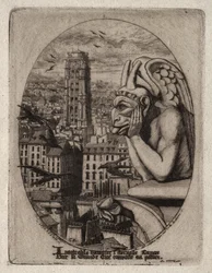 Radierungen von Paris: Der Wasserspeier