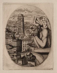 Radierungen von Paris: Der Wasserspeier, 1853