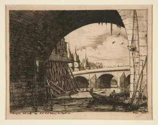 Der Bogen der Pont Notre-Dame in Paris