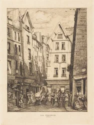 Rue Pirouette bei den Markthallen, Paris