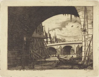 Der Bogen der Pont Notre-Dame, Paris