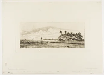 Ozeanien: Angeln, nahe Inseln mit Palmen in der Uea- oder Wallis-Gruppe, 1845