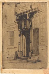 Tür eines alten Klosters, Rue Mirabeau, in Bourges