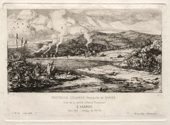 Die kleine französische Kolonie in Akaroa, 1845, 1865