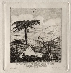 Die Hütte des alten Soldatensiedlers in Akaroa, 1845