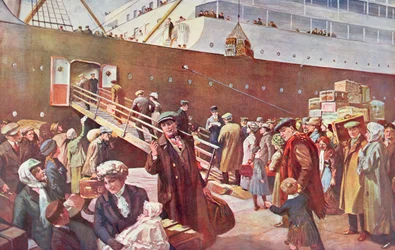 Auswanderer nach Kanada an Bord der RMS Empress, Liverpool