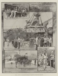 Marineaktivität in der Werft von Portsmouth, Abfahrt des Fliegenden Geschwaders