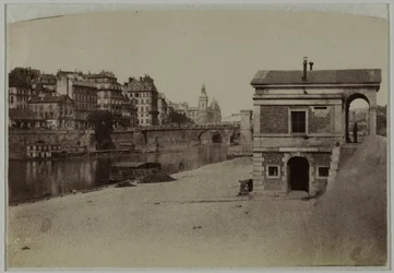 Akzisepavillon, Hafen des Hôtel de Ville und die Île de la Cité mit der Conciergerie, 4. Arrondissement, Paris.