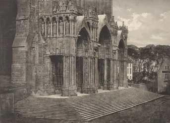 Planche XII Cathédrale de Chartres, Portique du Midi Plate XII Chartres Kathedrale, 1855