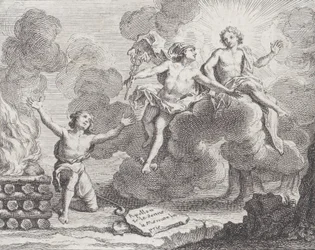 Apollo, Merkur und die Schäferinnen, Fabel X in La Motte, Fables Nouvelles, 1719