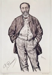 Porträt von Camille Saint-Saëns, französischer Komponist, 20. Jahrhundert (Gravur)