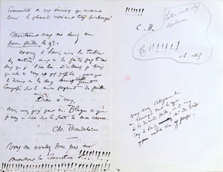 Letzte Seite eines Briefes an Baudelaire