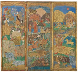 Dreiteiliger Paravent, ca. 1916-17