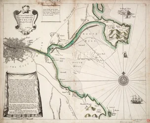 Eine korrekte Karte der Stadt und des Hafens von Dublin, Irland