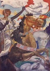 Ein schöner Ritter in glänzender Rüstung