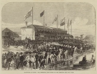 Bootshaus in Putney, die Cambridge-Crew geht zum Training