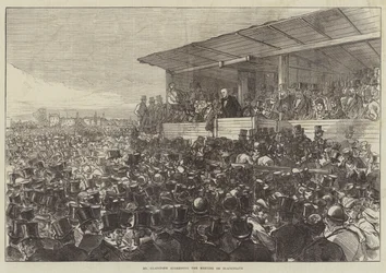Mr. Gladstone spricht auf dem Treffen in Blackheath