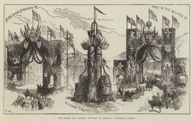 Der Prinz und die Prinzessin von Wales in Chatham, Triumphbögen