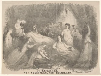 Szene aus dem Theaterstück Das Festmahl des Belsazar