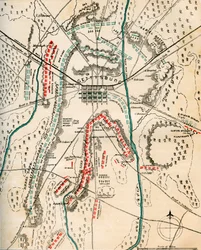 Karte der Schlacht von Gettysburg, Pennsylvania, 1.-3. Juli 1863, 1862-1867.