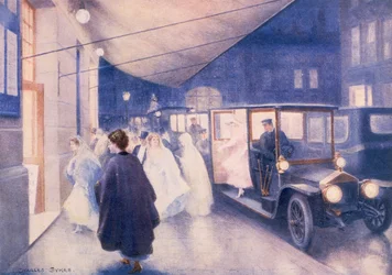 Plakat zur Werbung für Rolls-Royce-Autos, um 1907