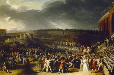 Das Fest der Föderation auf dem Marsfeld am 14. Juli 1790, 1792