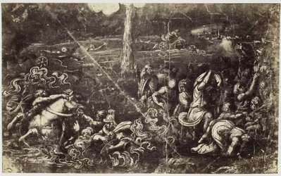 Fotoreproduktion einer Zeichnung von Raffael, Ertrinkende Armee nach Israels Durchzug durch das Rote Meer