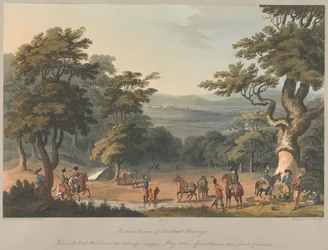 Nr. 7 Ferne Ansicht von Cuidad Rodrigo vom Eichenwald nahe dem Dorf Espeja März 1811