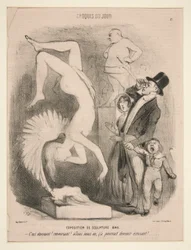 Ausstellung der Skulpturen 1849, aus der Serie Croquis du Jour veröffentlicht in Le Charivari