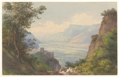 Blick auf das Tal von Meran in Tirol
