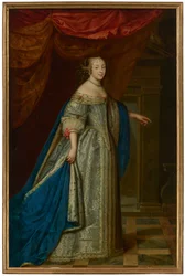 Porträt einer Frau, ganzfigur, traditionell identifiziert als Henrietta Maria, Königin von England
