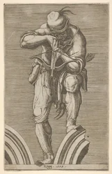 Ein Mann, der eine Armbrust schießt