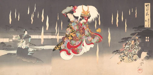 Szene von Foxfire Kitsunebi aus dem Stück Honcho nijushiko, 1898