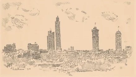 New Yorker Skyline, dunkle Gebäude