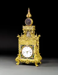 Sehr seltene Ormolu-Musikautomatentischuhr mit Pasteinlagen, wahrscheinlich Guangzhou (ca. 1790)