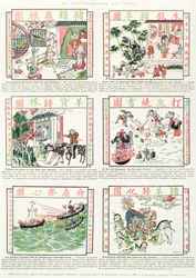 Chinesisch-nationalistische und antieuropäische Bildsprache, aus einem Faksimilealbum populärer Bilder, die zum Krieg gegen Ausländer aufrufen, 1891