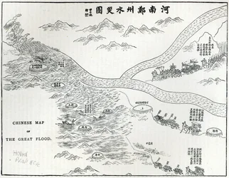 Chinesische Karte der großen Flut, aus „Leisure Hour“, 1888