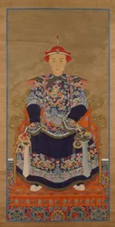 Porträt des Qianlong-Kaisers als junger Mann, Hängende Schriftrolle