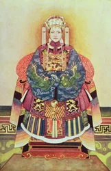 Porträt von Tzu Hsi, der Kaiserinwitwe (1835-1908)
