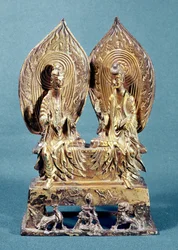 Die Buddhas Prabhutaratna und Sakyamuni, aus der Provinz Hebei, Nord-Wei-Dynastie, 518 n. Chr.