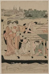 Bootsfahrt auf dem Sumida-Fluss, späte 1780er Jahre